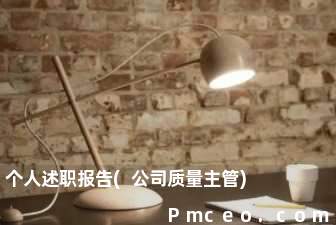 个人述职报告(公司质量主管)